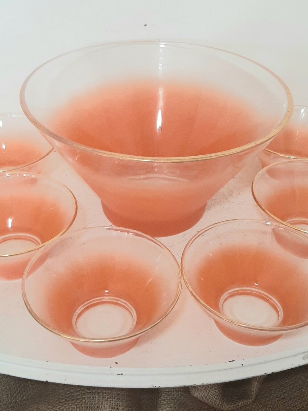 Classic Blendi MCM Tangerine 7 Piece Salad Set.